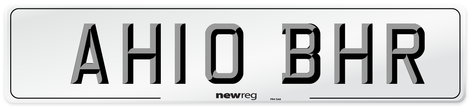 AH10 BHR Number Plate from New Reg